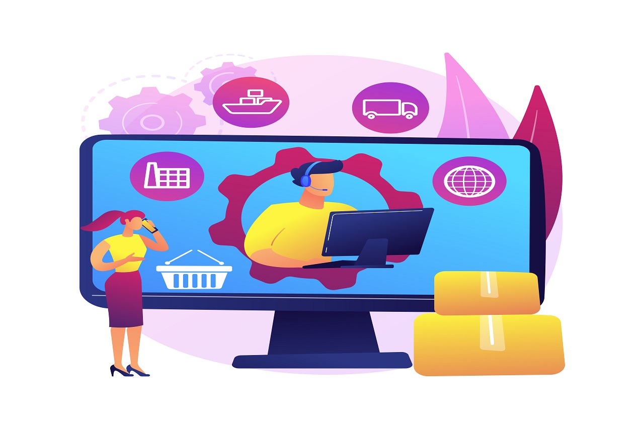 Handling and order processing abstract concept vector illustration